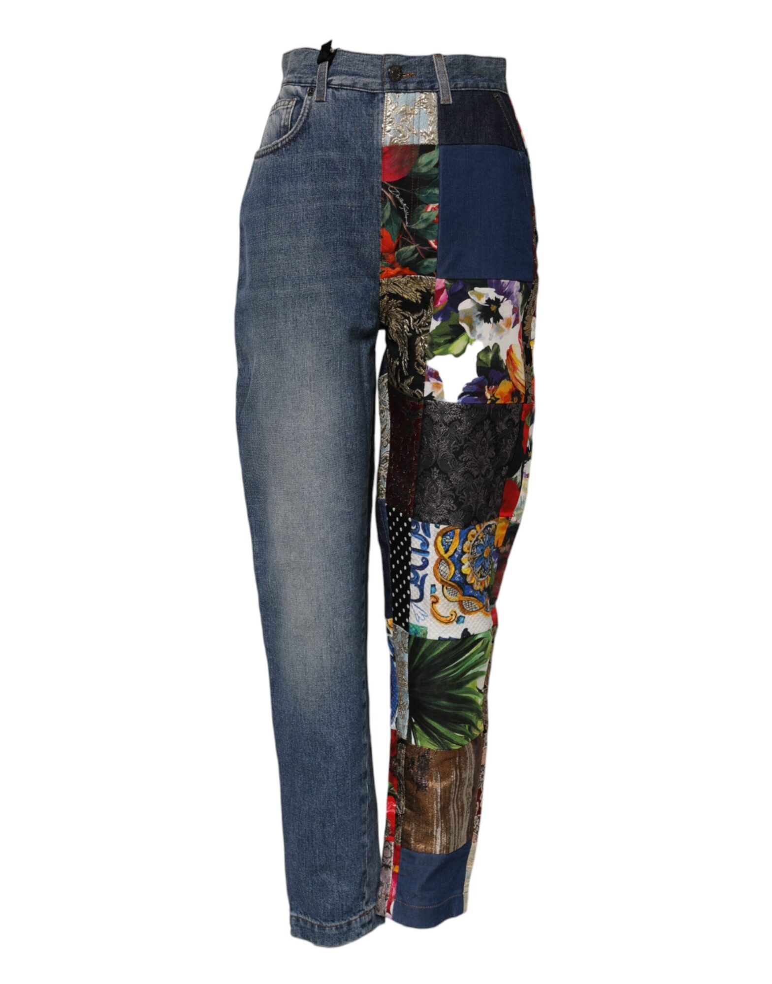 Dolce & Gabbana - Blue AMBER Patchwork High Waist Denim Jeans