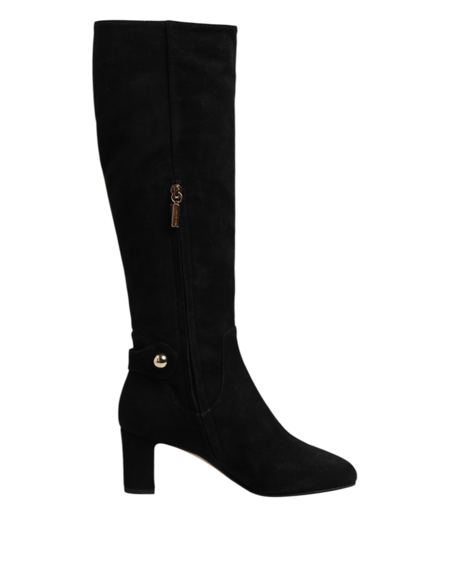 Dolce & Gabbana - Black Suede Leather Knee High Boots Shoes