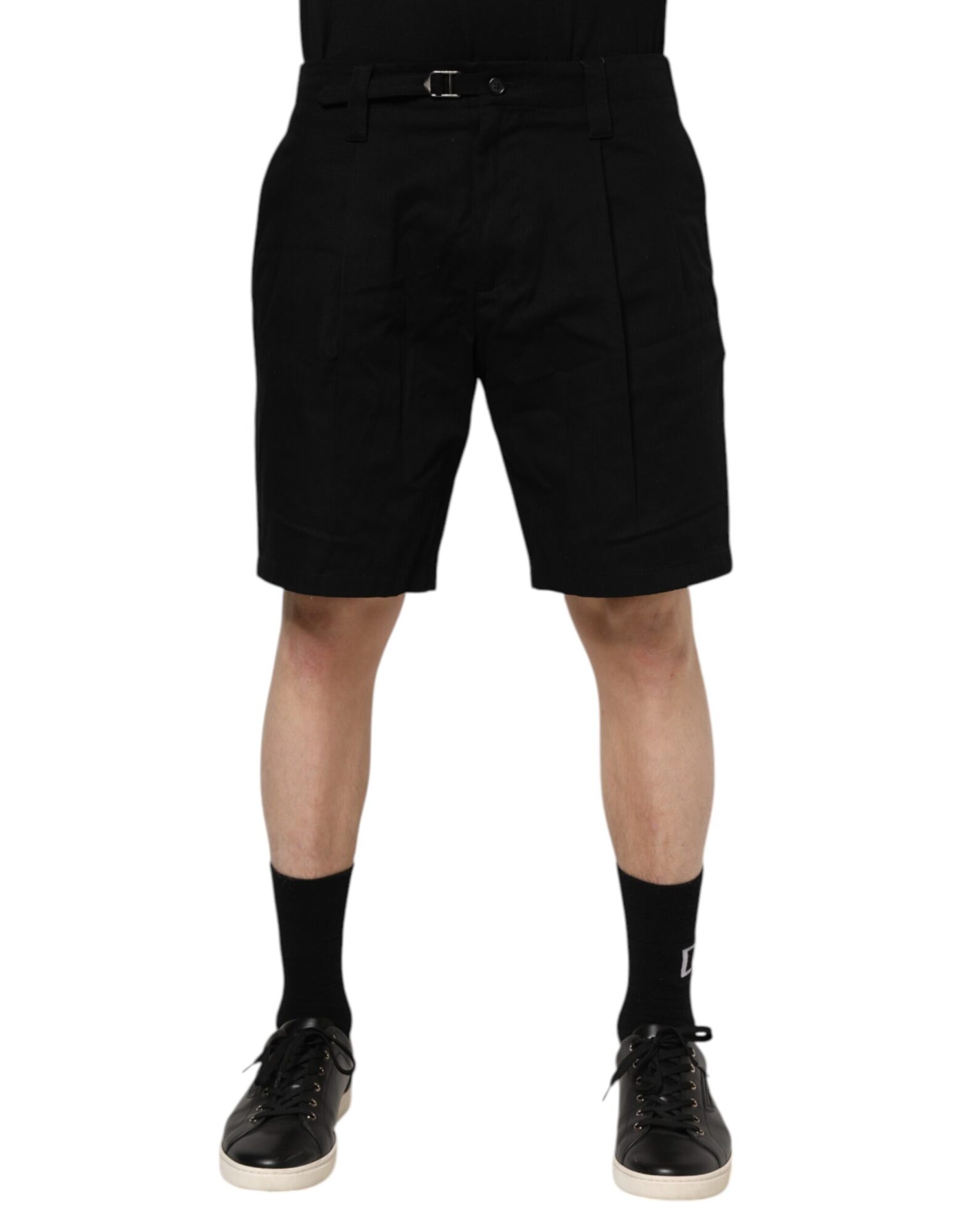 Dolce & Gabbana - Black Cotton Knee Length Men Bermuda Shorts