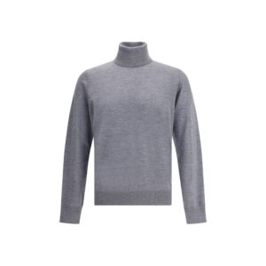 Gray Fleece Wool Turtleneck