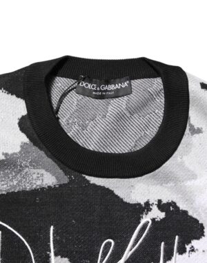 Multicolor Silk Camouflage Pullover Sweater