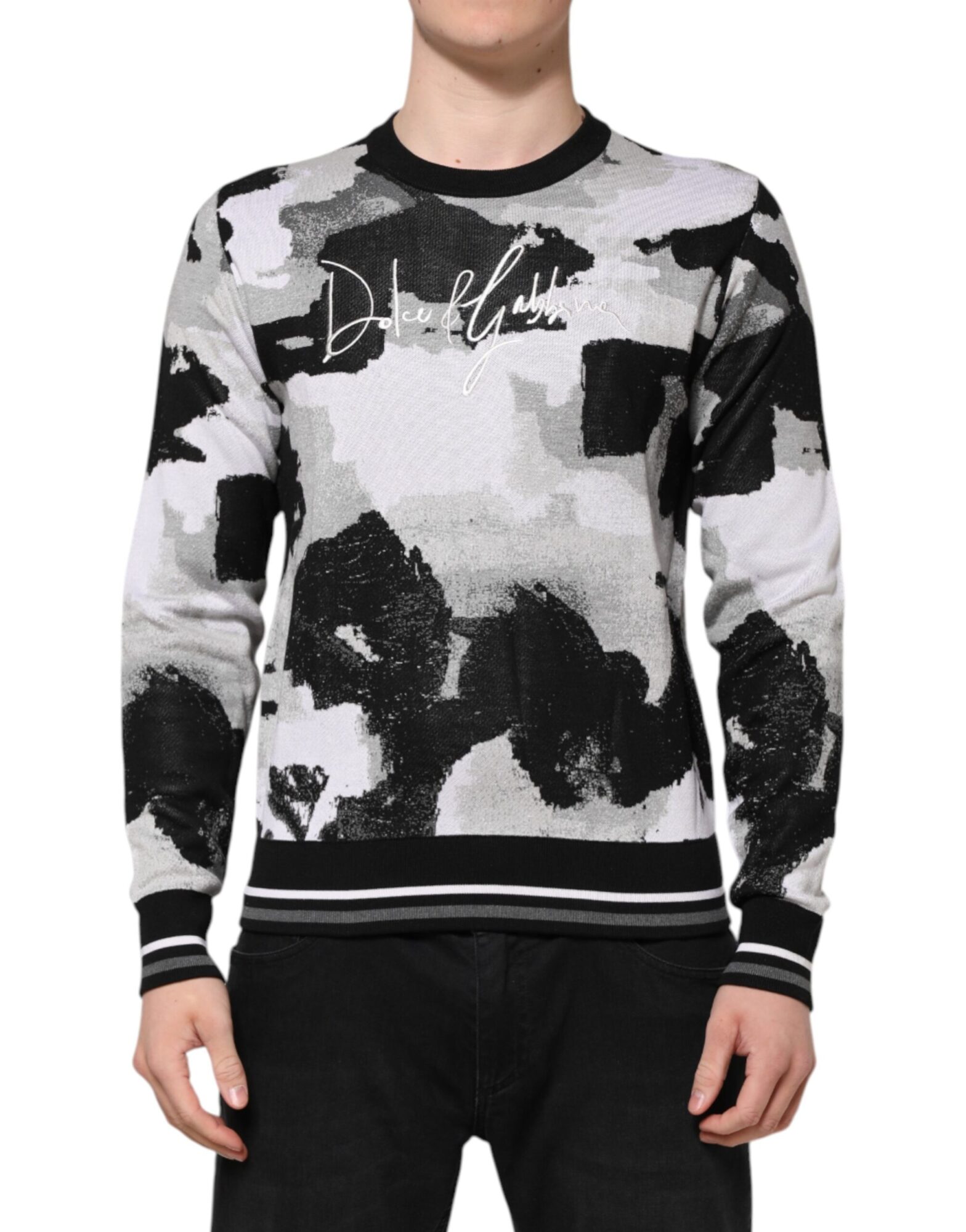Dolce & Gabbana - Multicolor Silk Camouflage Pullover Sweater