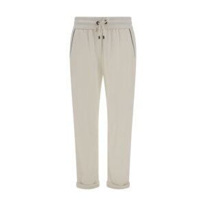 White Cotton Casual Pants