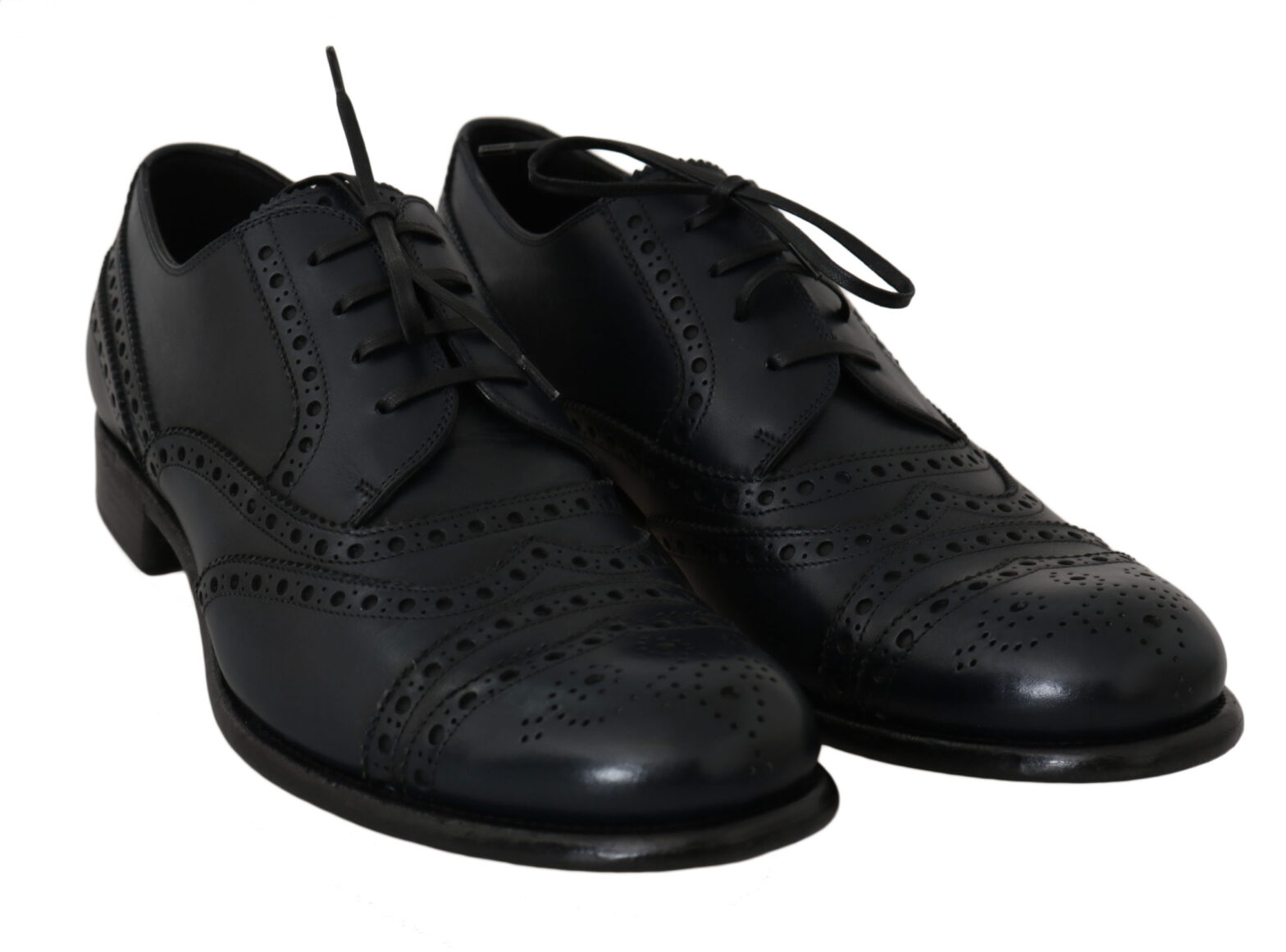 Dolce & Gabbana - Dark Blue Leather Wingtip Oxford Dress Shoes