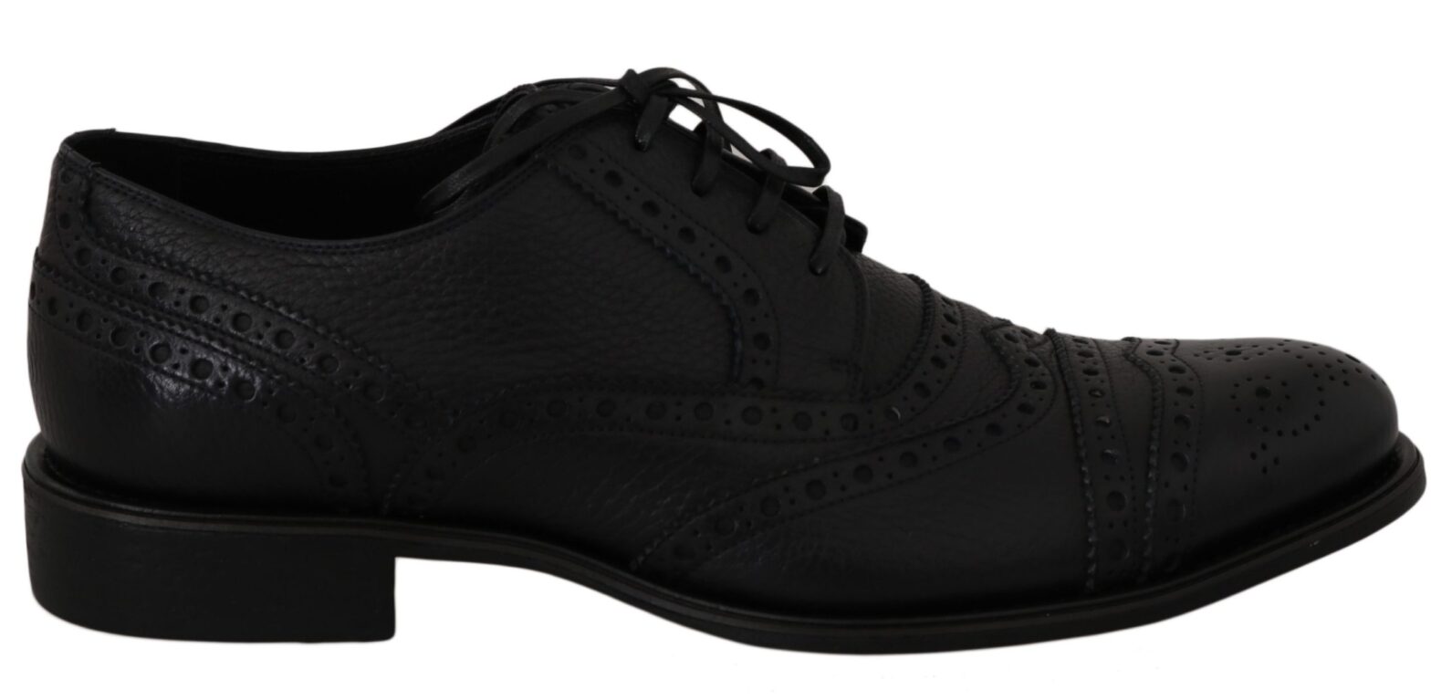 Dolce & Gabbana - Blue Leather Wingtip Oxford Dress  Shoes