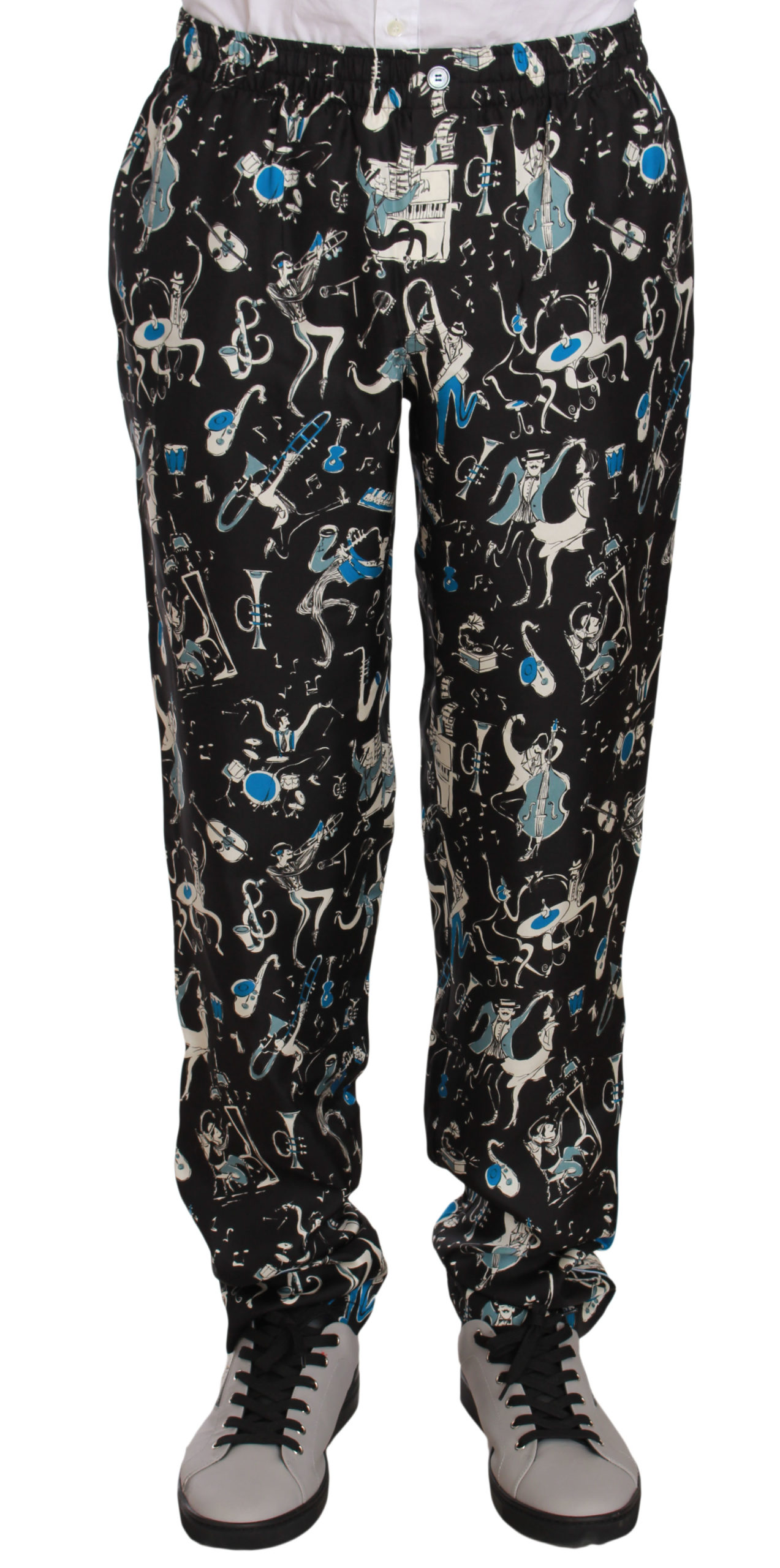 Dolce & Gabbana - Black Musical Instrument Sleepwear Pants
