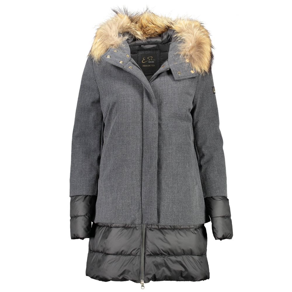 Yes Zee - Gray Polyester Jackets & Coat