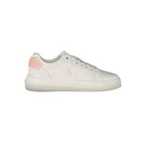 White Polyurethane Women Sneaker