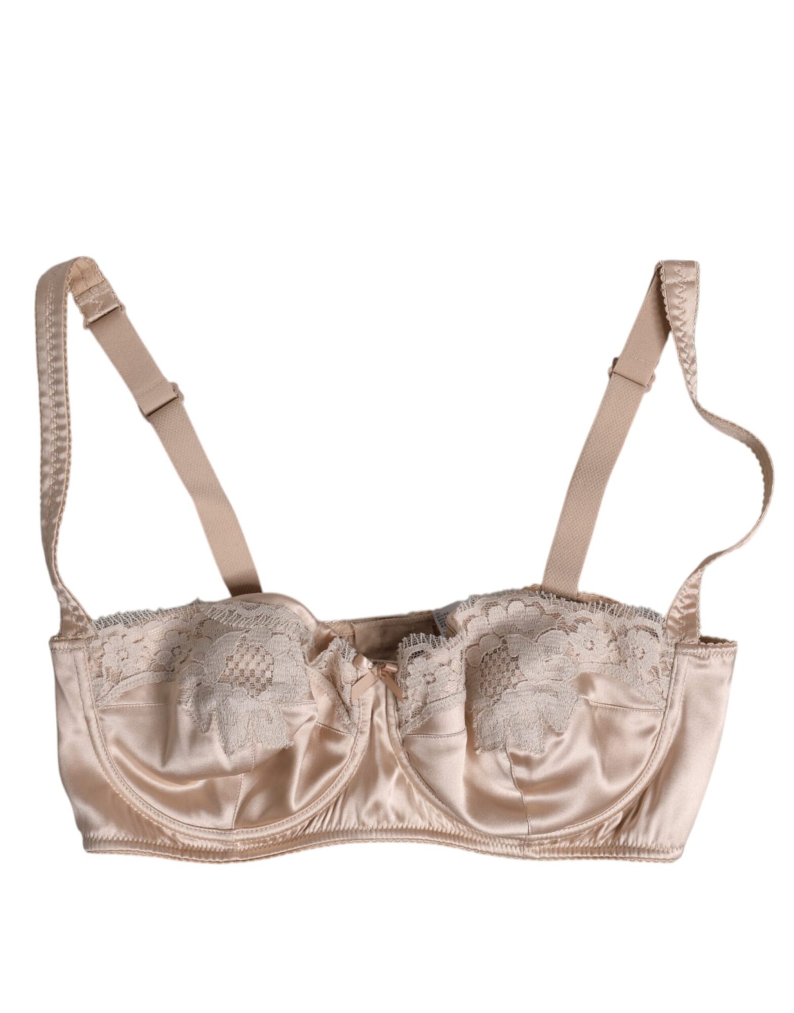 Dolce & Gabbana - Biege Silk Underwired Balconette Bra Underwear