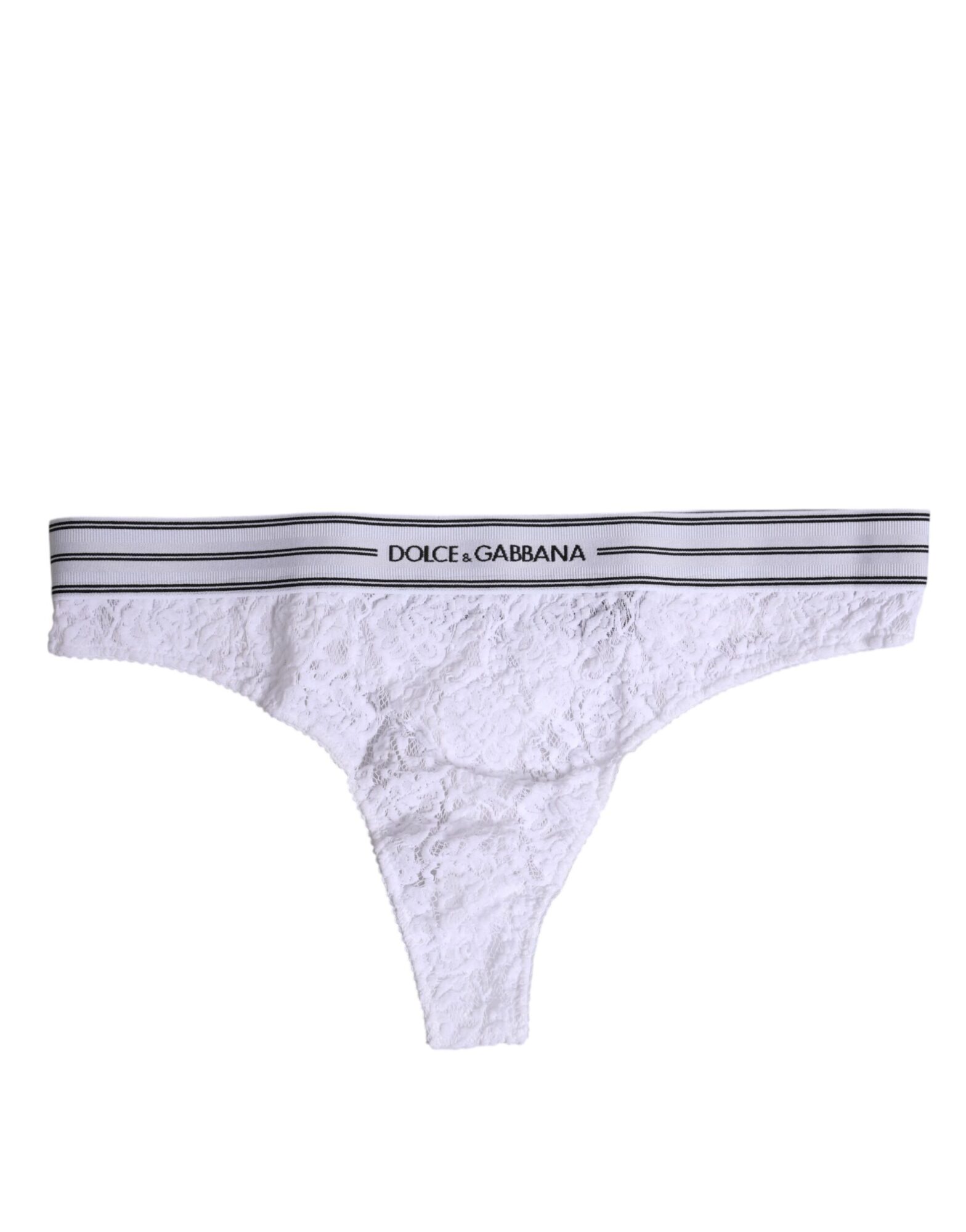 Dolce & Gabbana - White Nylon Floral Lace Bottom Panty Underwear