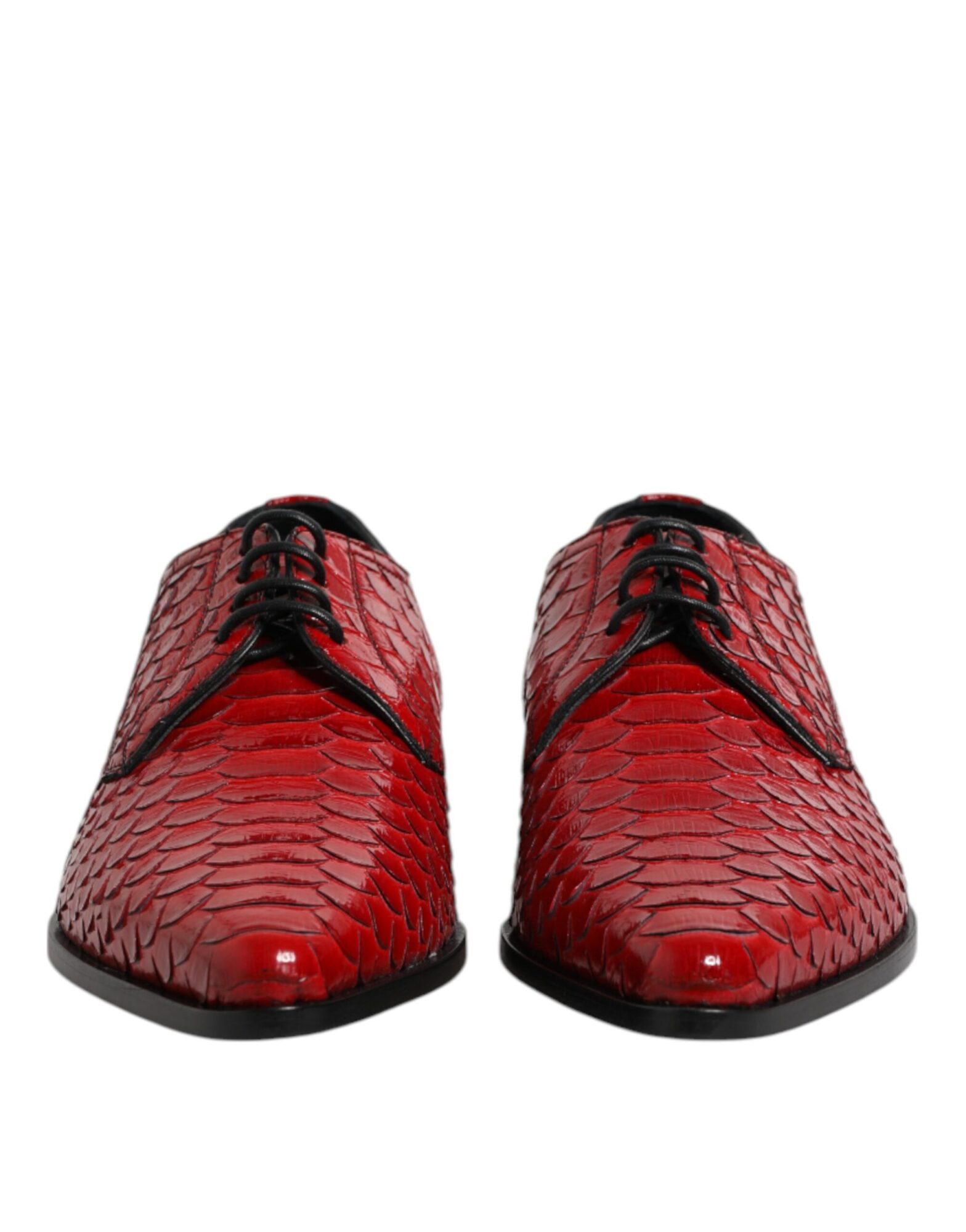 Dolce & Gabbana - Red Exotic Leather Lace Up Dress Derby Shoes