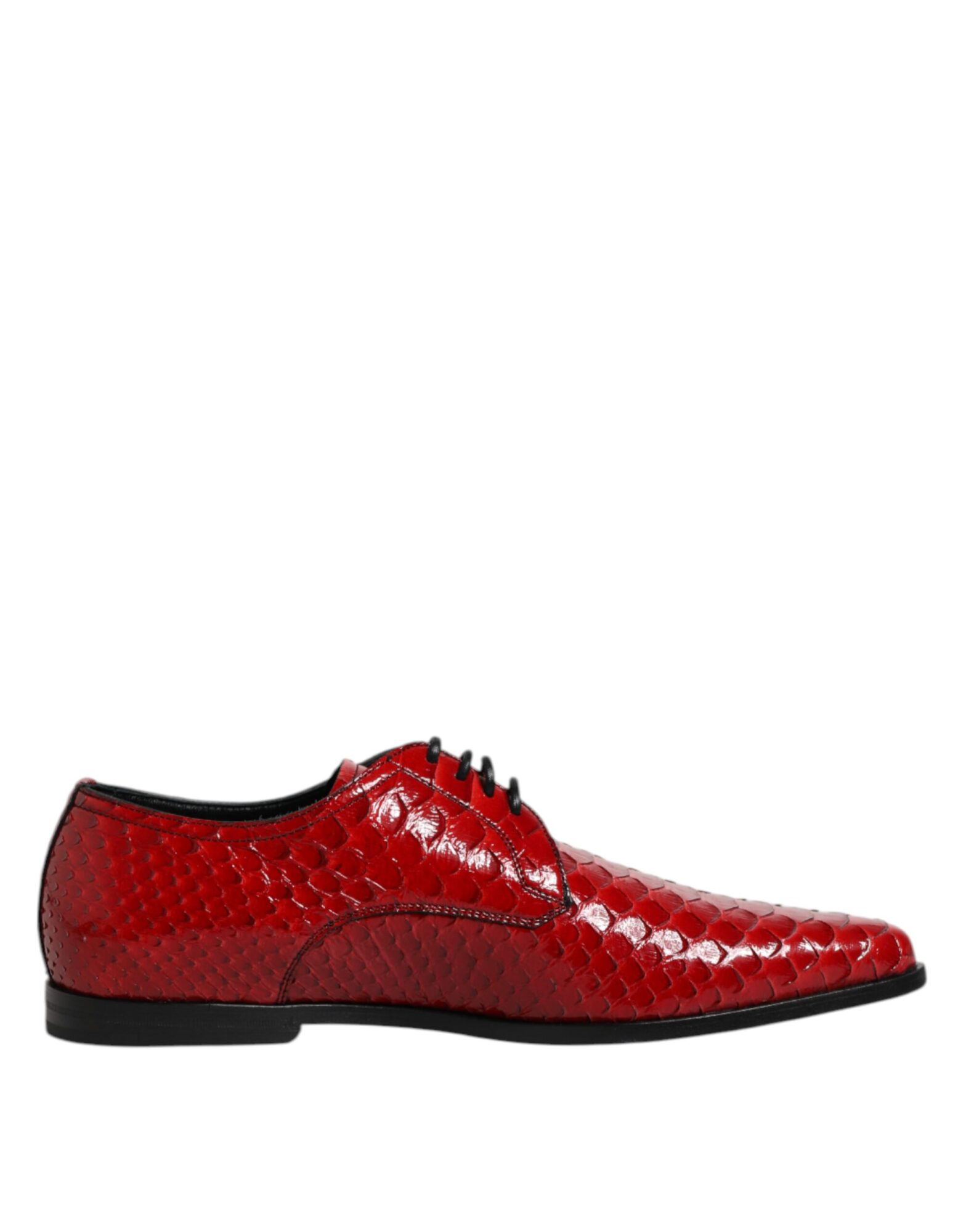 Dolce & Gabbana - Red Exotic Leather Lace Up Dress Derby Shoes