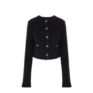 Crop BouclÃ© Cardigan