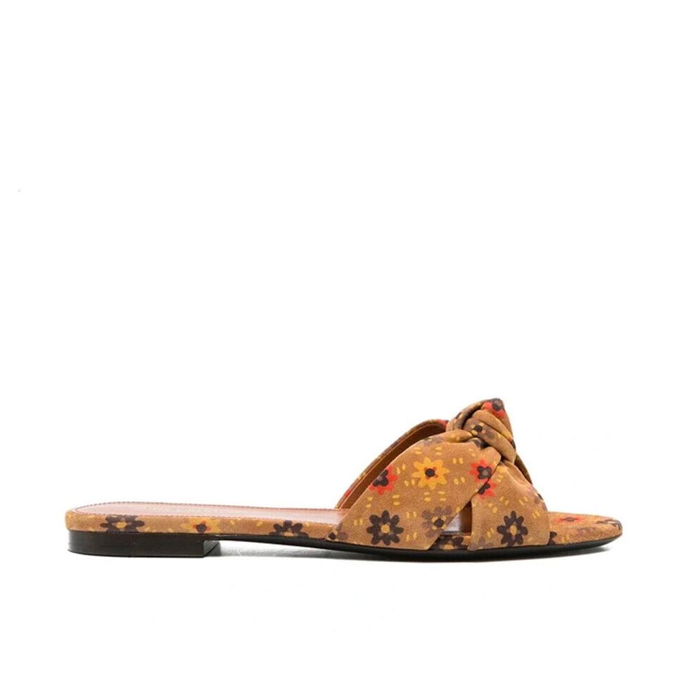 Saint Laurent - Bianca Knotted Suede Slides