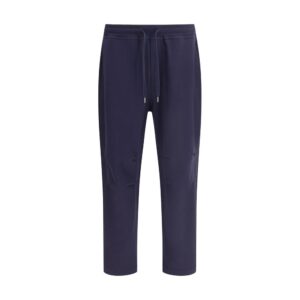 Blue Cotton Casual Pants