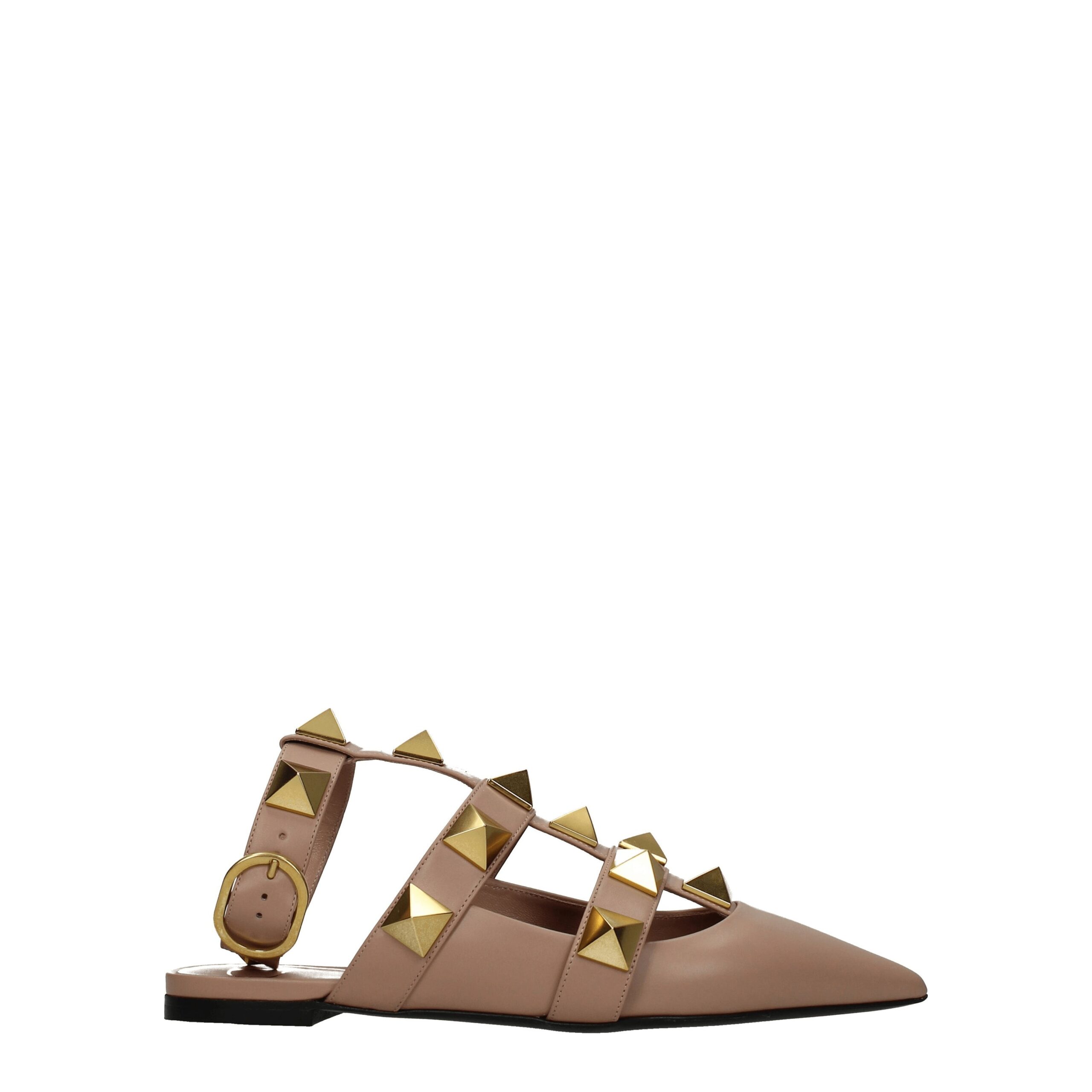Valentino Garavani - Pink Leather Flat Sandals