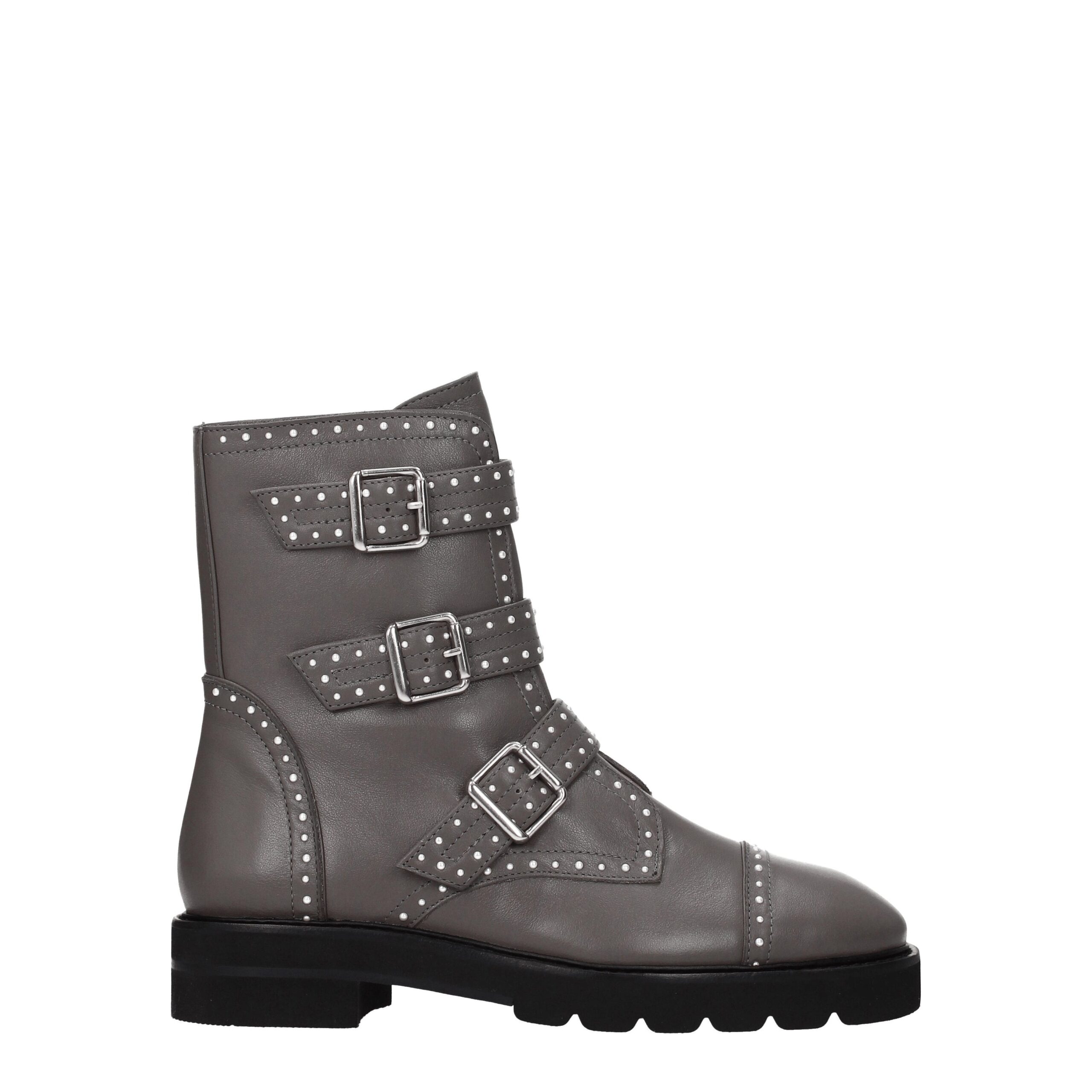 Stuart Weitzman - Gray Leather Ankle Boots