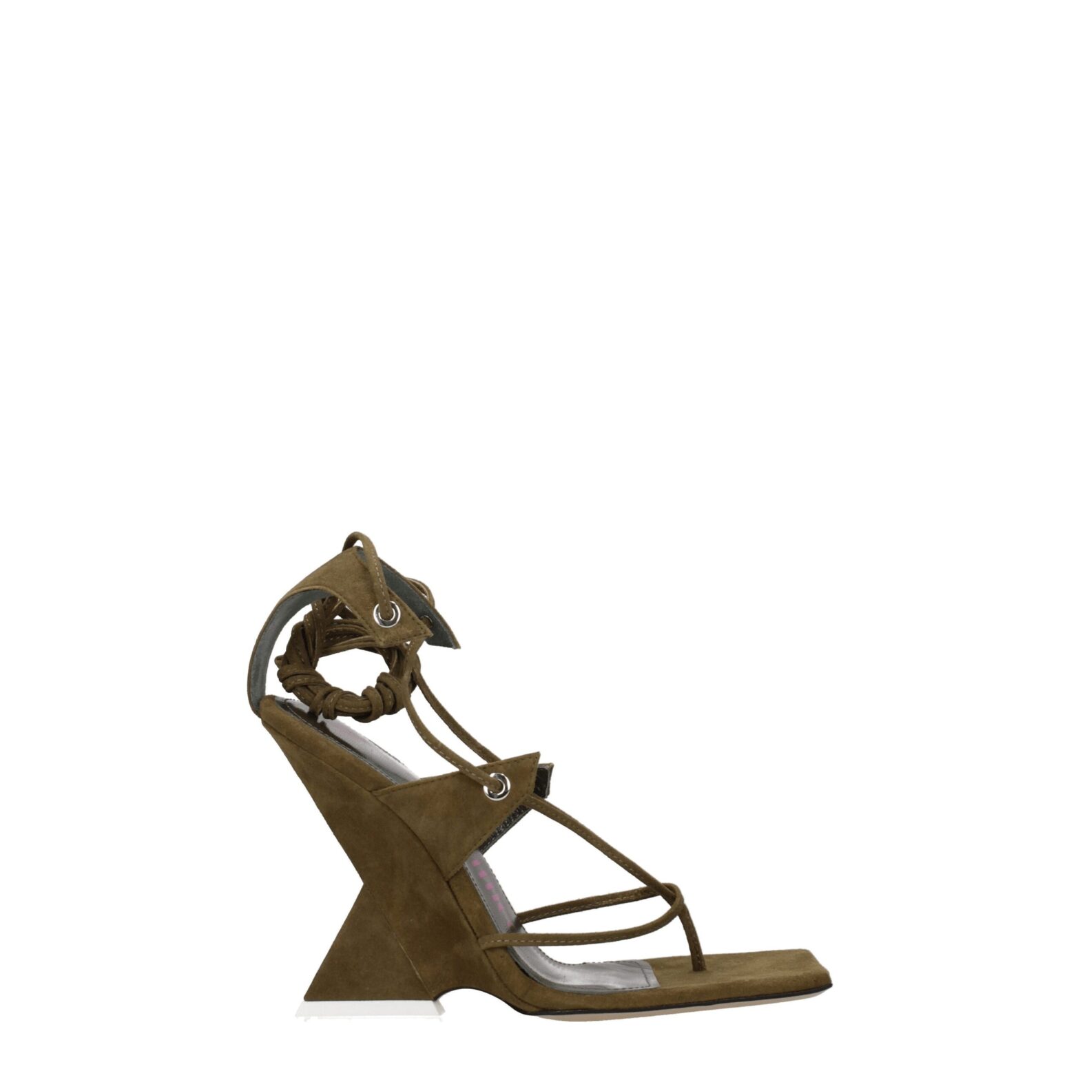 The Attico - Green Leather Flip-Flop Sandals