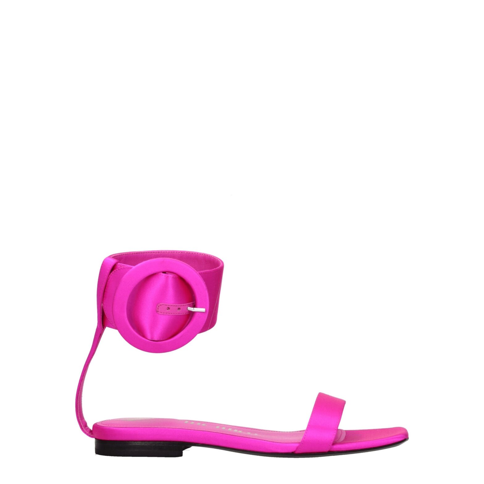 The Attico - Pink Satin Flat Sandals
