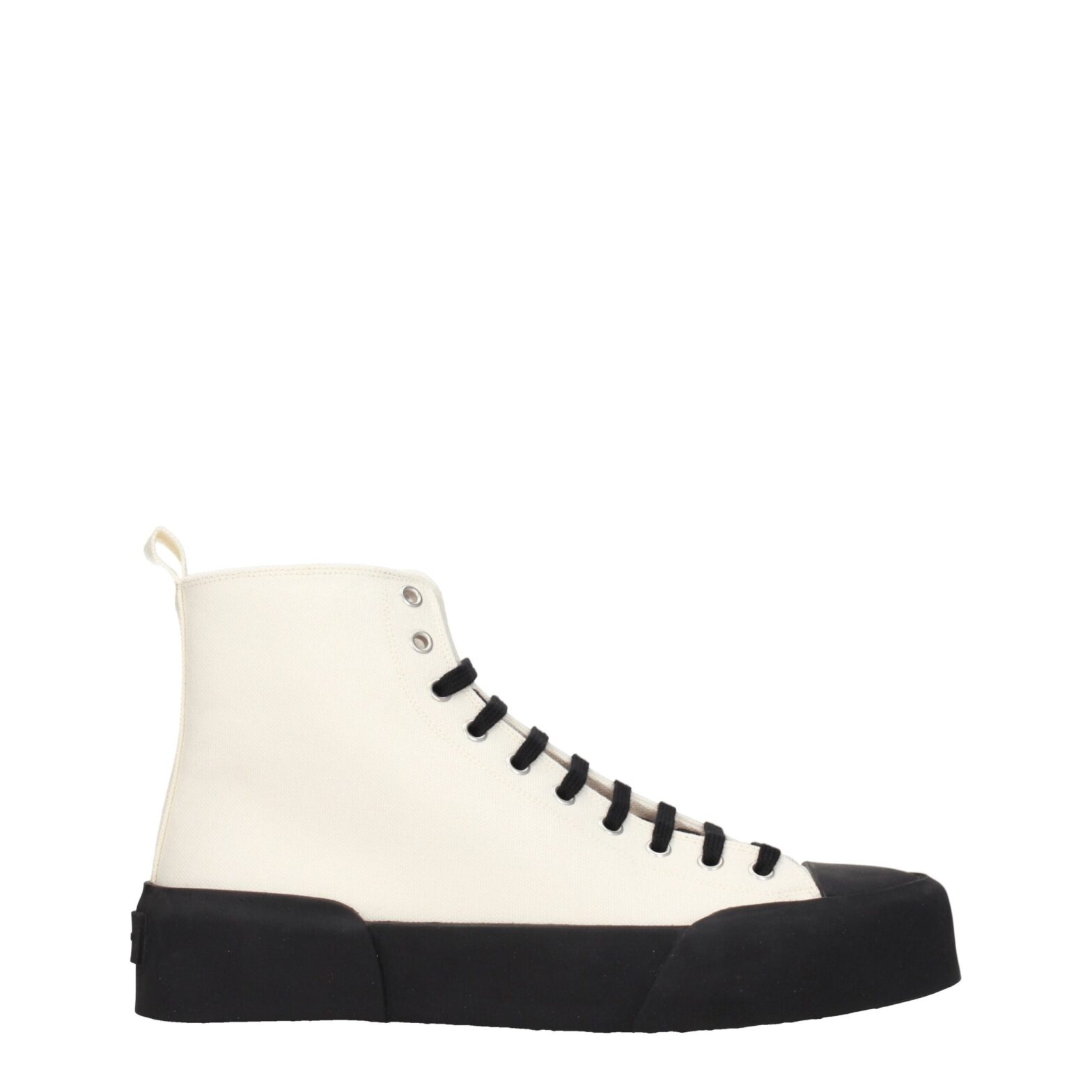 Jil Sander - Beige Fabric High Top Sneakers