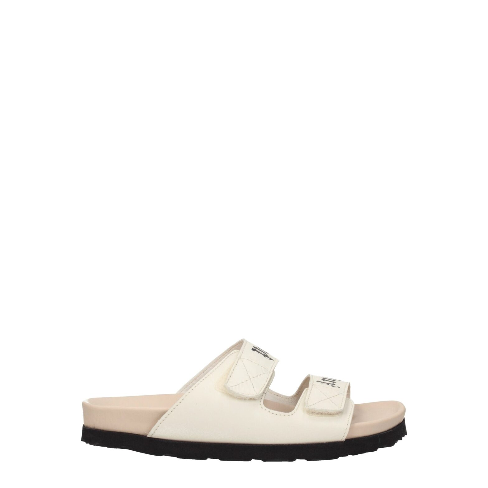 Palm Angels - Beige Leather Flat Sandals
