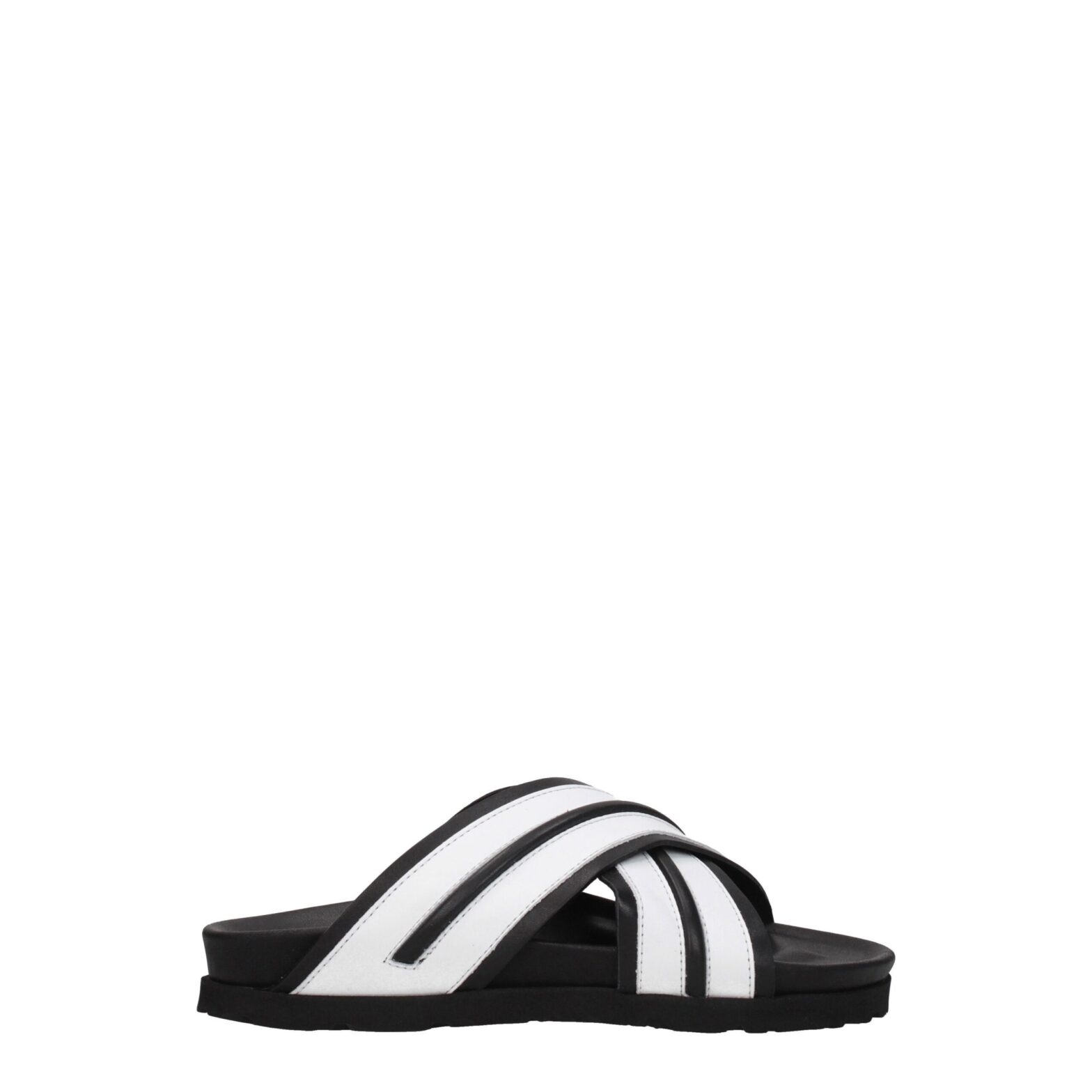 Palm Angels - White Leather Slippers Sandals