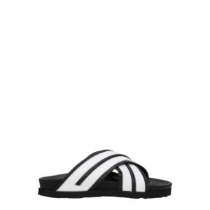 White Leather Slippers Sandals