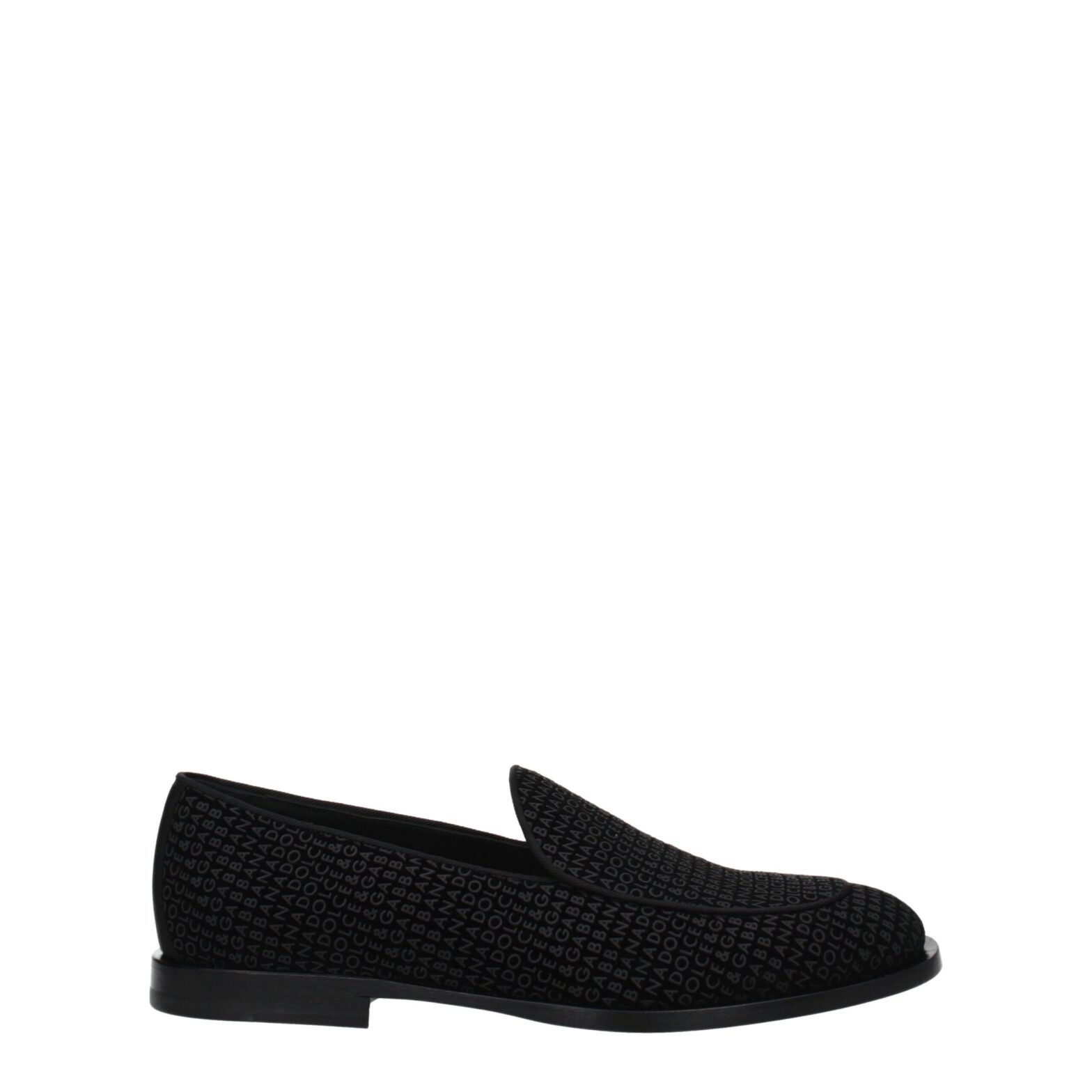 Dolce & Gabbana - Black Velvet Slip-On Loafers