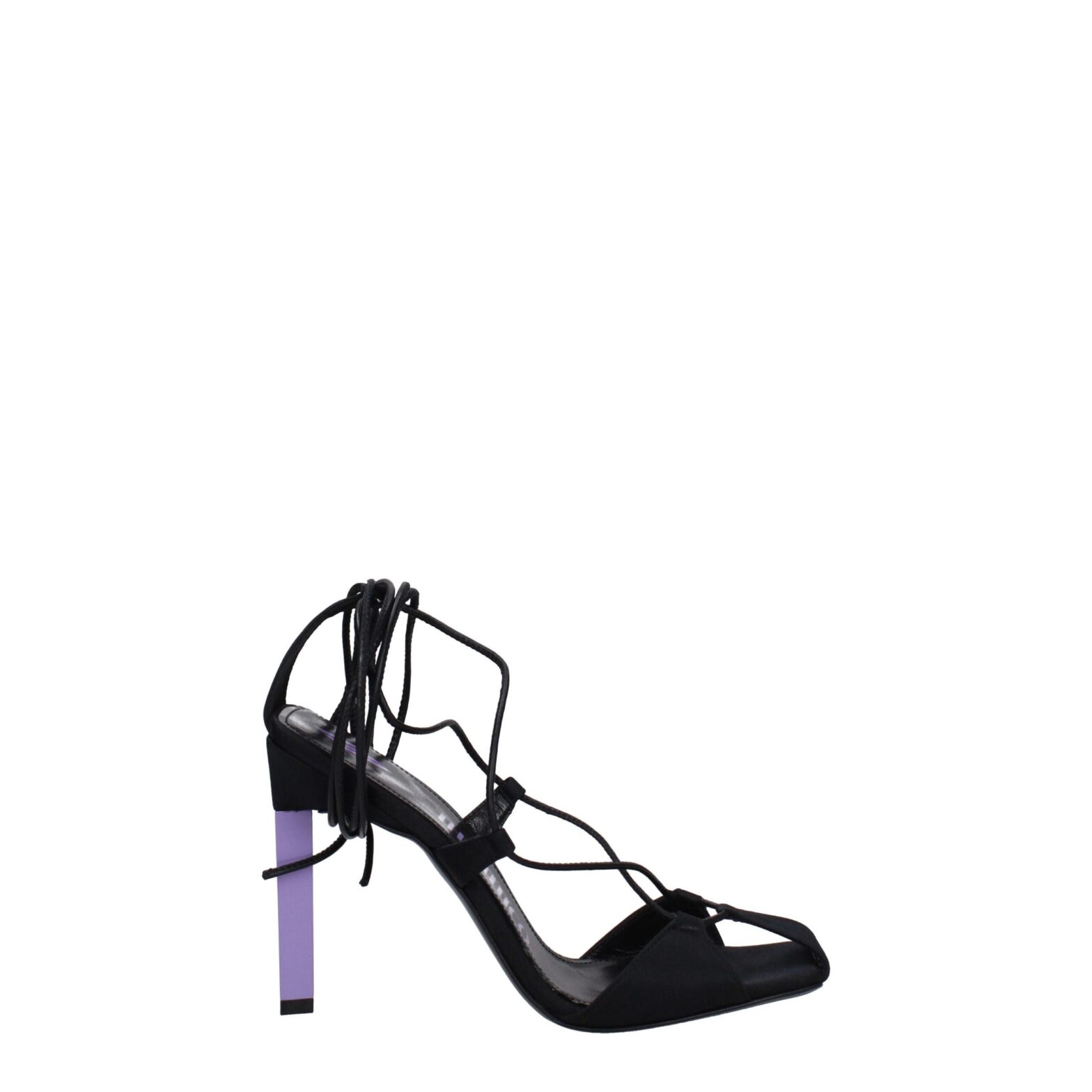 The Attico - Black Fabric Stiletto Heels Sandals