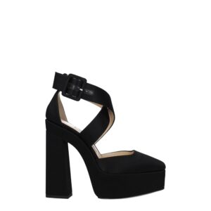 Black Satin Platforms