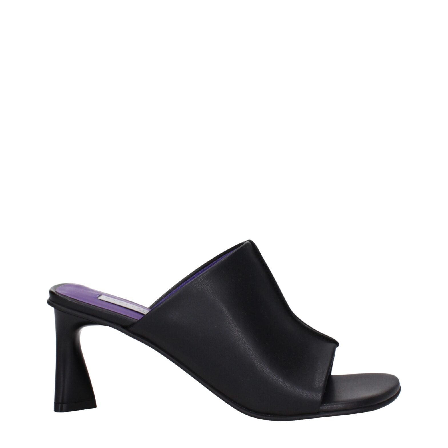 Stella McCartney - Black Leather Stiletto Heels Sandals