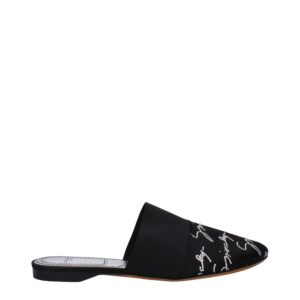 Black Satin Slippers Sandals