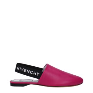 Pink Leather Flat Sandals