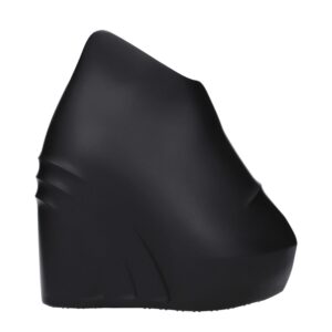 Black Cotton Wedges Sandals