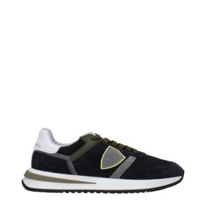 Blue Leather Athletic Sneakers