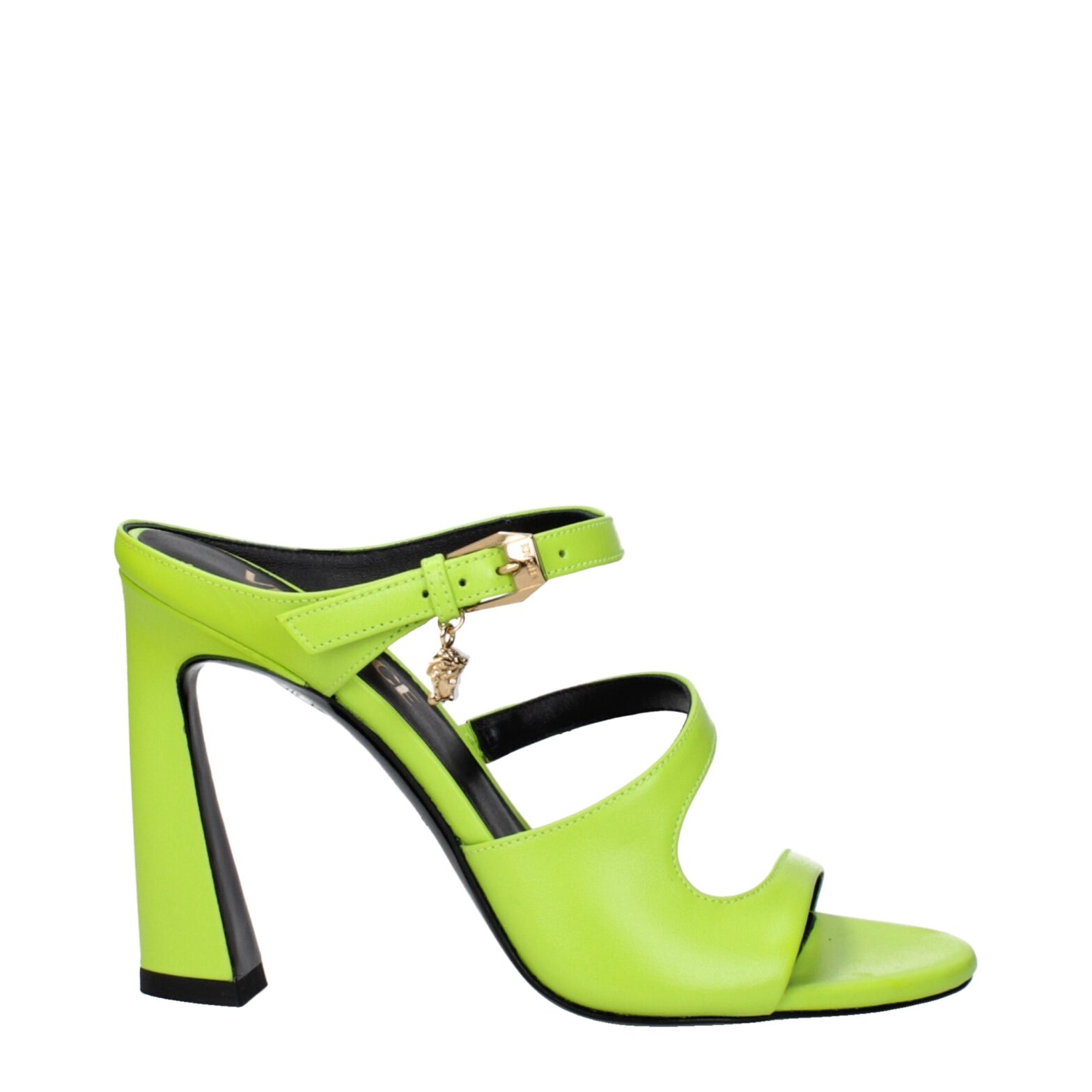 Versace - Green Leather Stiletto Heels Sandals