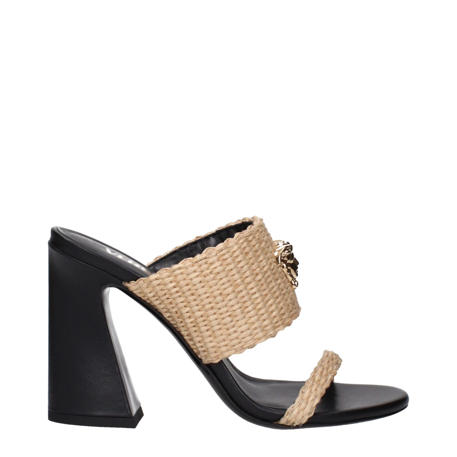 Versace - Beige Raffia Platforms