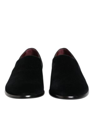 Black Velvet Loafers Formal Men Dress Shoes