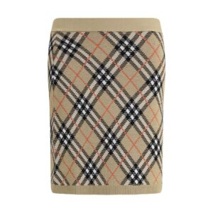 Beige Wool Mini Skirt