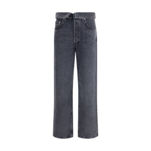 Black Cotton Tapered Jeans