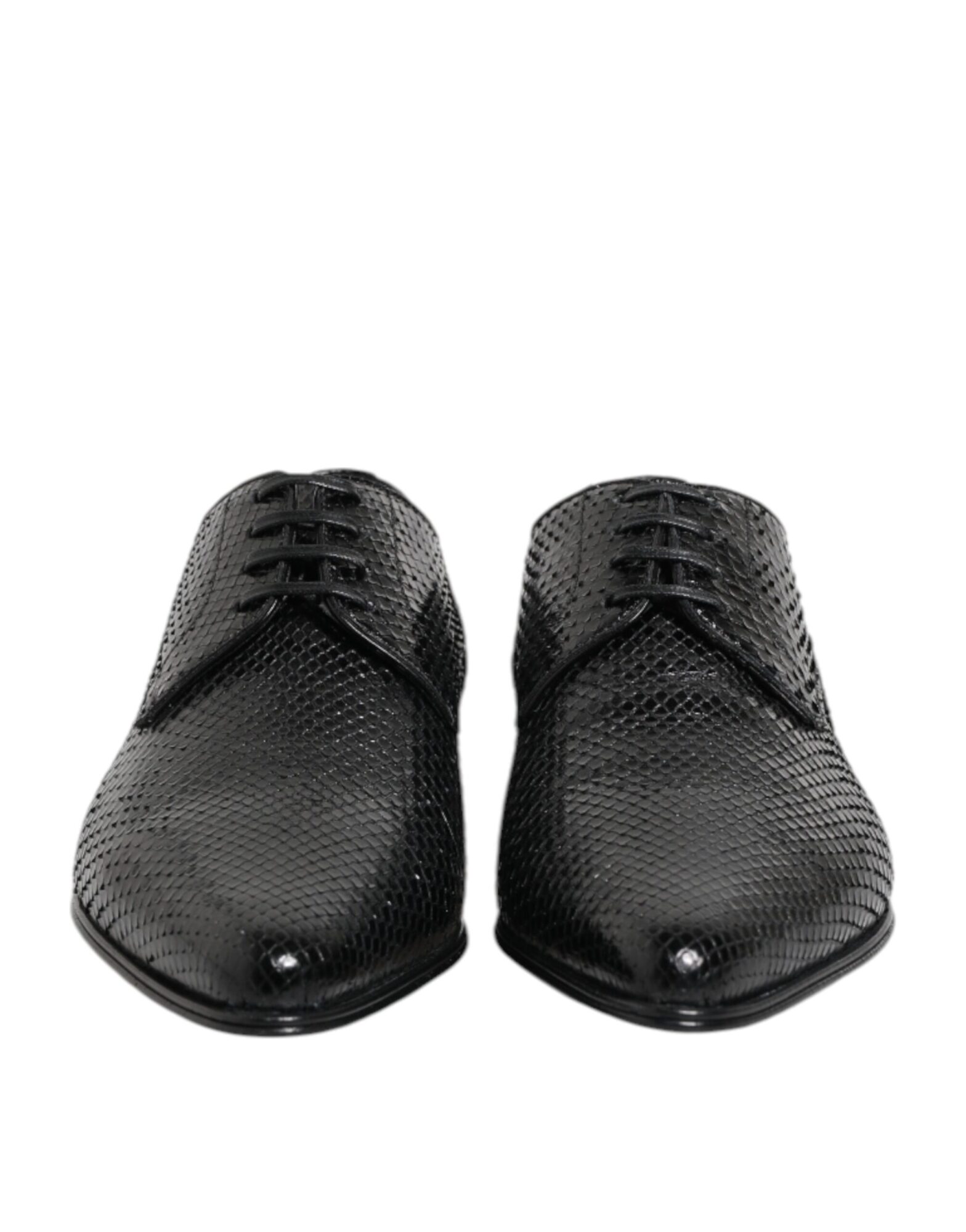 Dolce & Gabbana - Black Exotic Leather Lace Up Derby Shoes