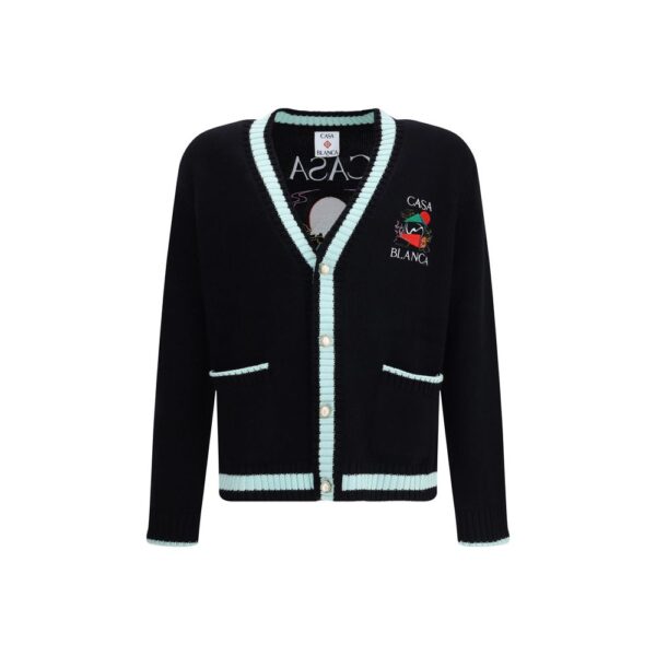 Black Merino Wool Cardigan