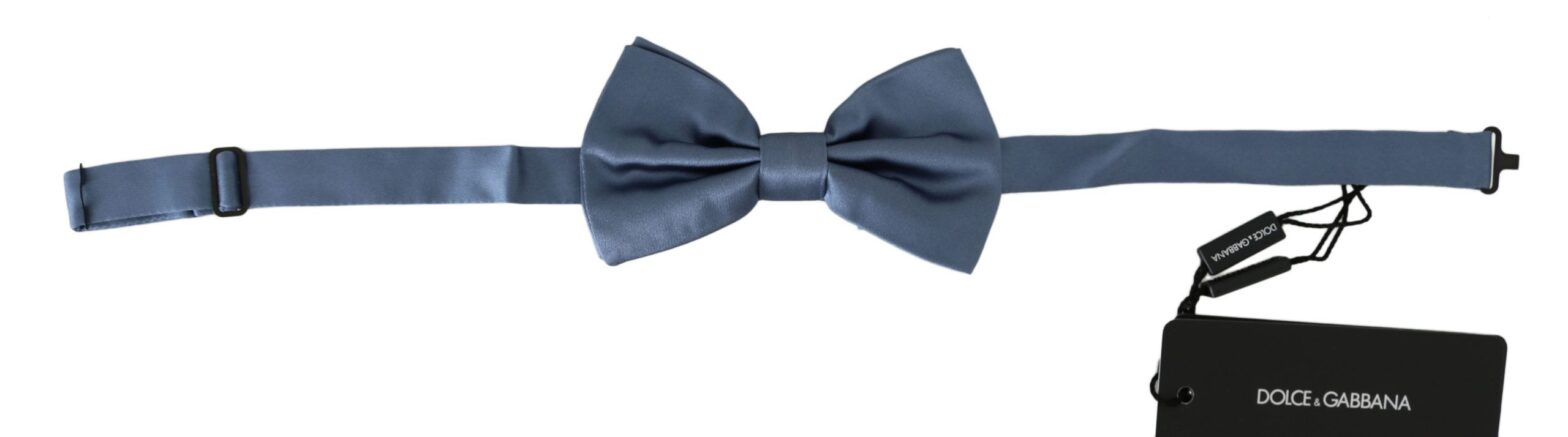 Dolce & Gabbana - Blue 100% Silk Adjustable Neck Papillon Bow tie
