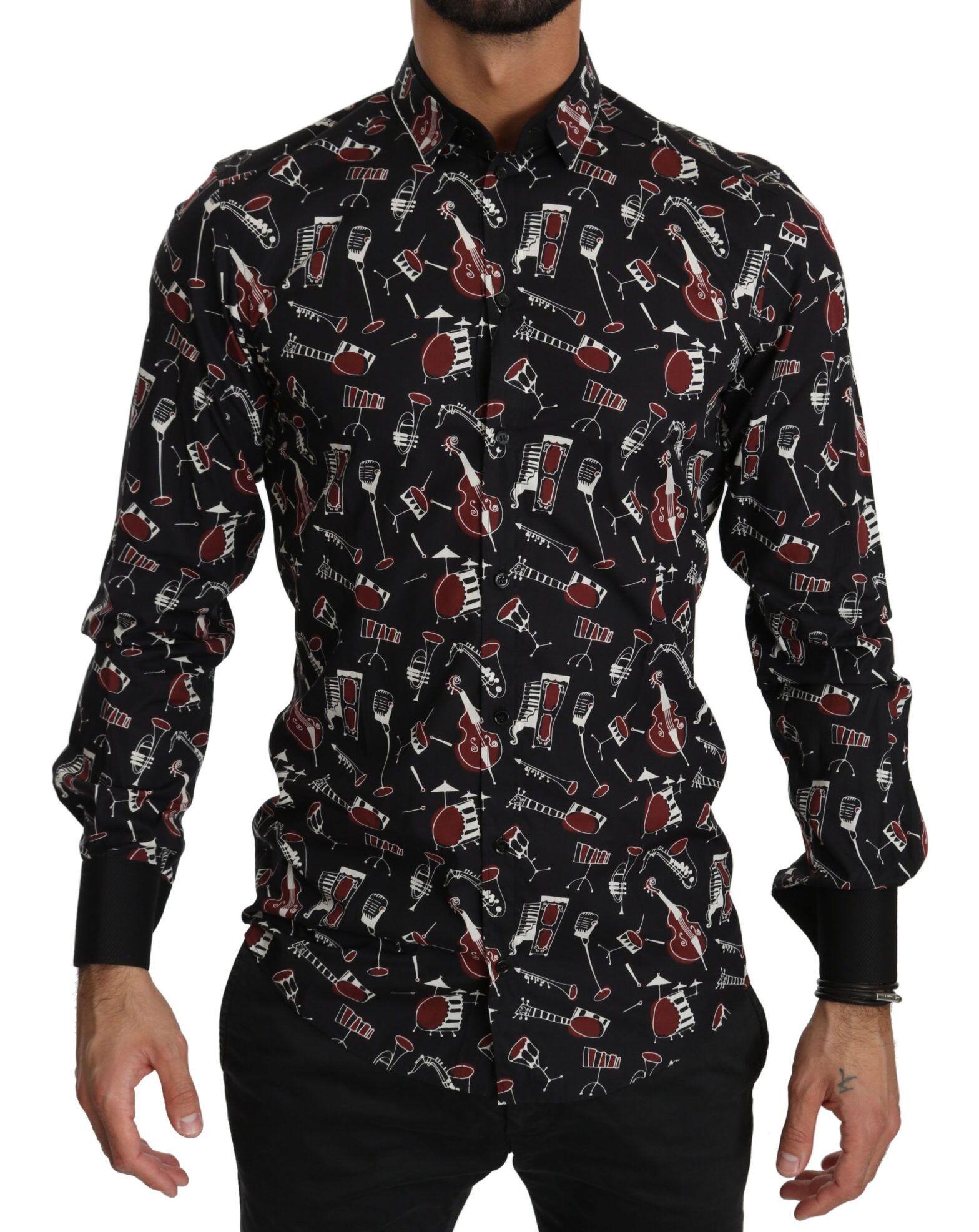 Dolce & Gabbana - Black Musical Instrument Slim fit Shirt