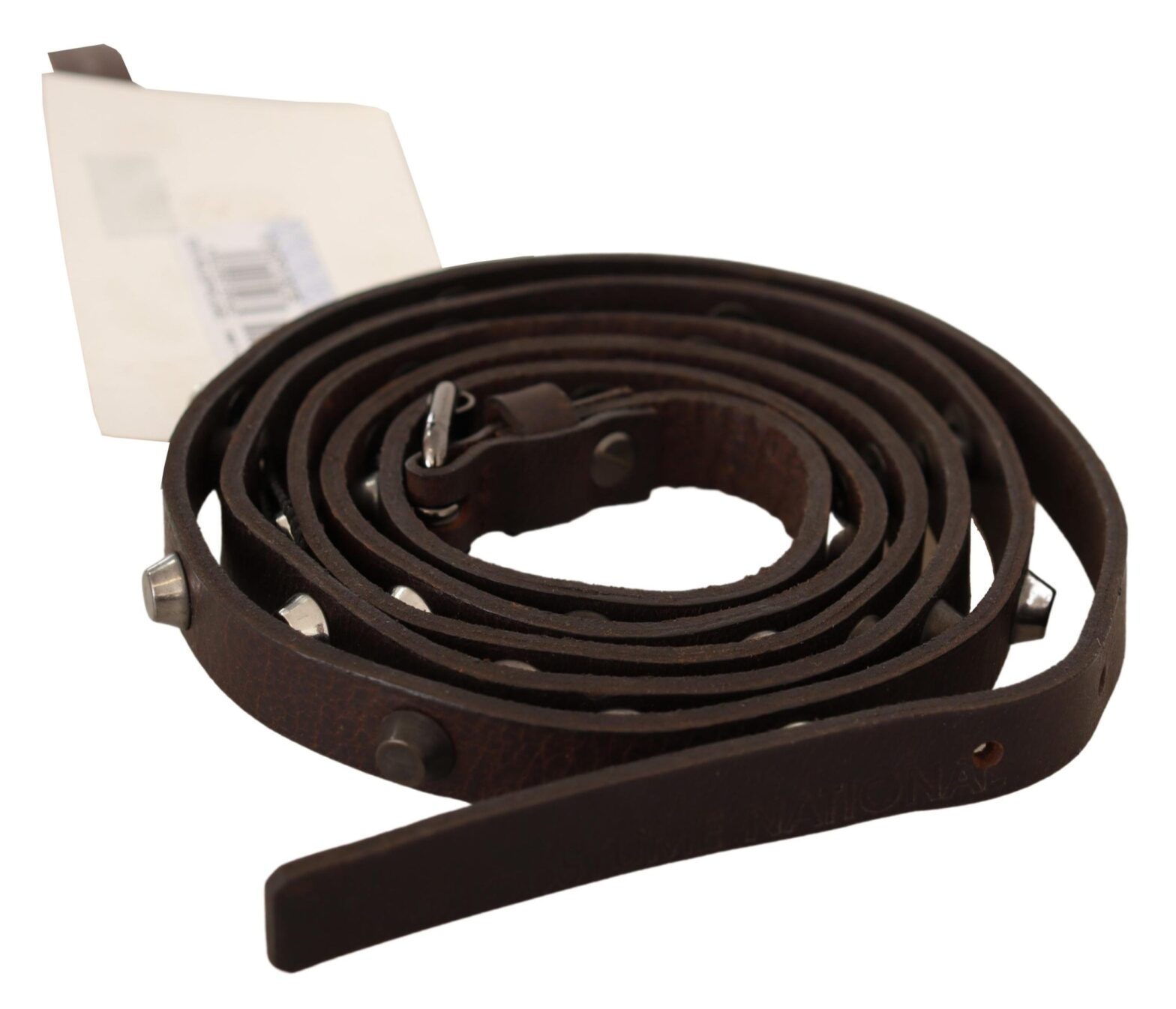Costume National - Brown Leather Silver Tone Buckle Belt