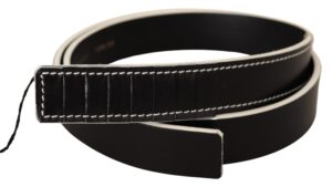 Black White Leather Fashion Waist Belt