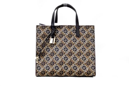 Mini Grind Signet Printed Leather Crossbody Tote Handbag Purse