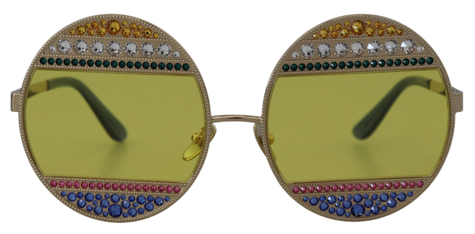 Dolce & Gabbana - Gold Oval Metal Crystals Shades DG2209B Sunglasses
