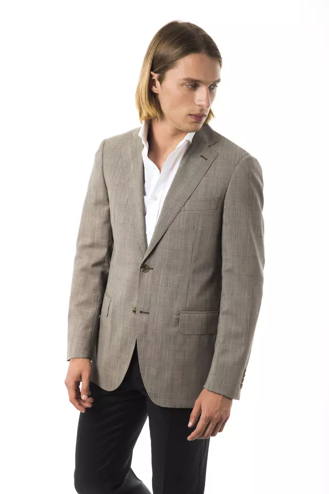 Uominitaliani - Gray Wool Men Blazer