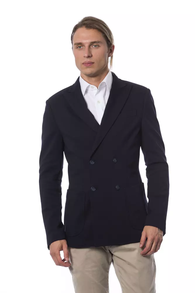 Verri - Blue Viscose Men Blazer